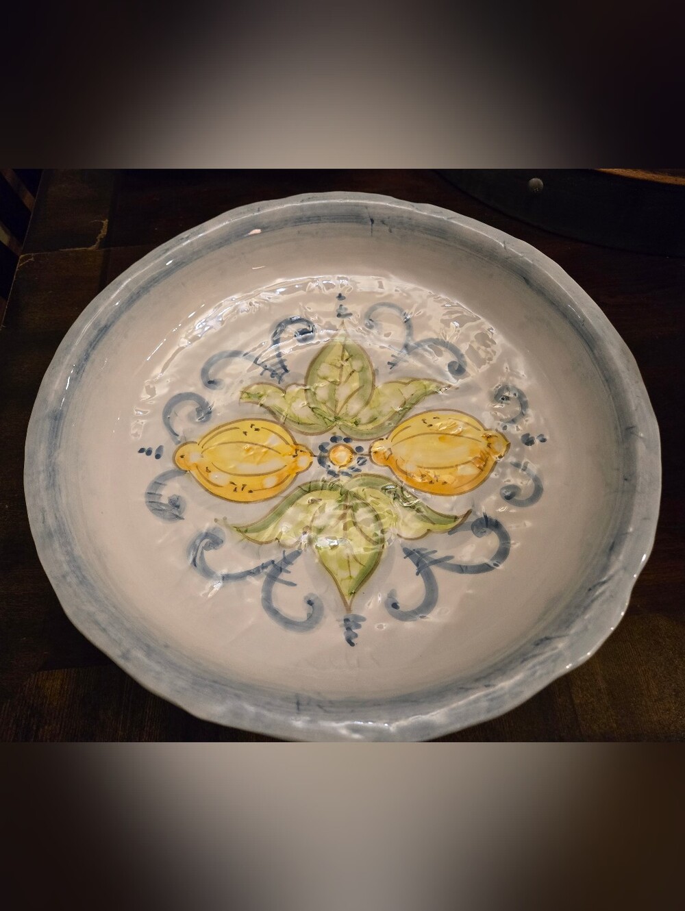 15" Italian ceramic serving bowl is a beautiful addition to any table setting